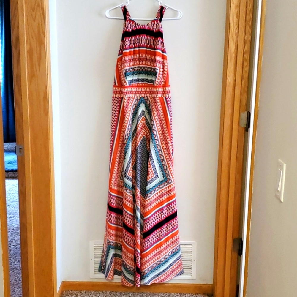 Multi color scarf maxi dress by Eliza J